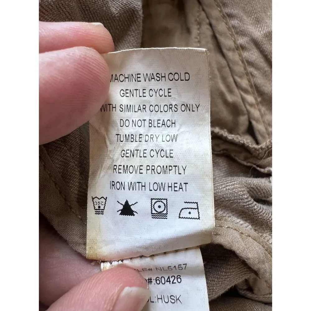 Level 99 Brooklyn Linen Moto Jacket Distressed Tan Earthy Indie Boho Crop